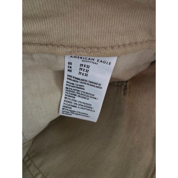 American Eagle Airflex+ Temp Tech Khaki Jeans Size 29x32 Stretch - Picture 4 of 4
